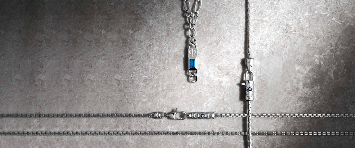 Rivon｜AWNL's Men's Sterling Silver and Power Stone Link Necklaces ...