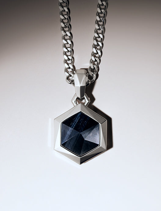 Hawk Eye Hexagonal Necklace