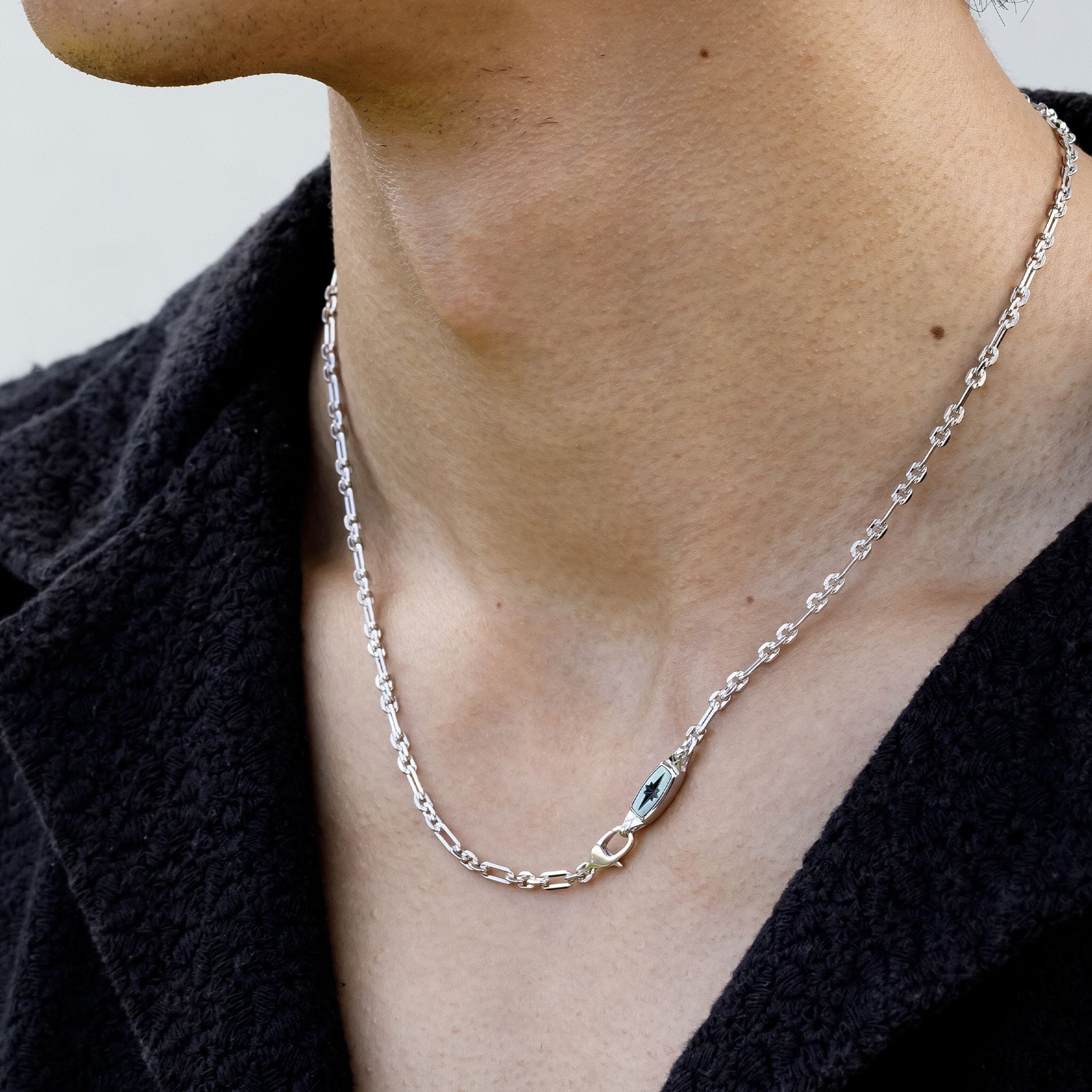Polaris Bar Figaro Necklace Black Nacre Necklaces AWNL 