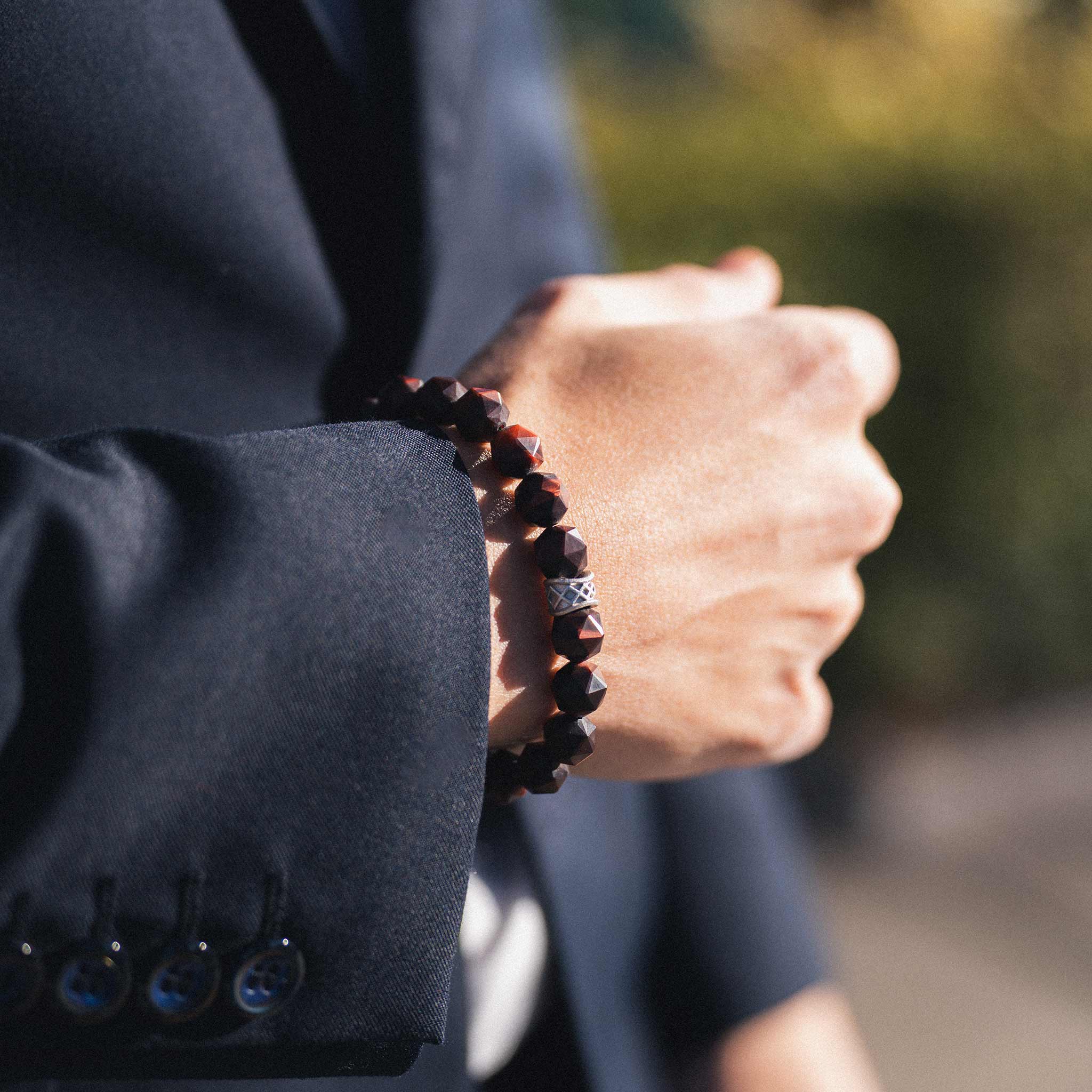 Algiz Bracelet Red Tiger Eye Bracelets AWNL 