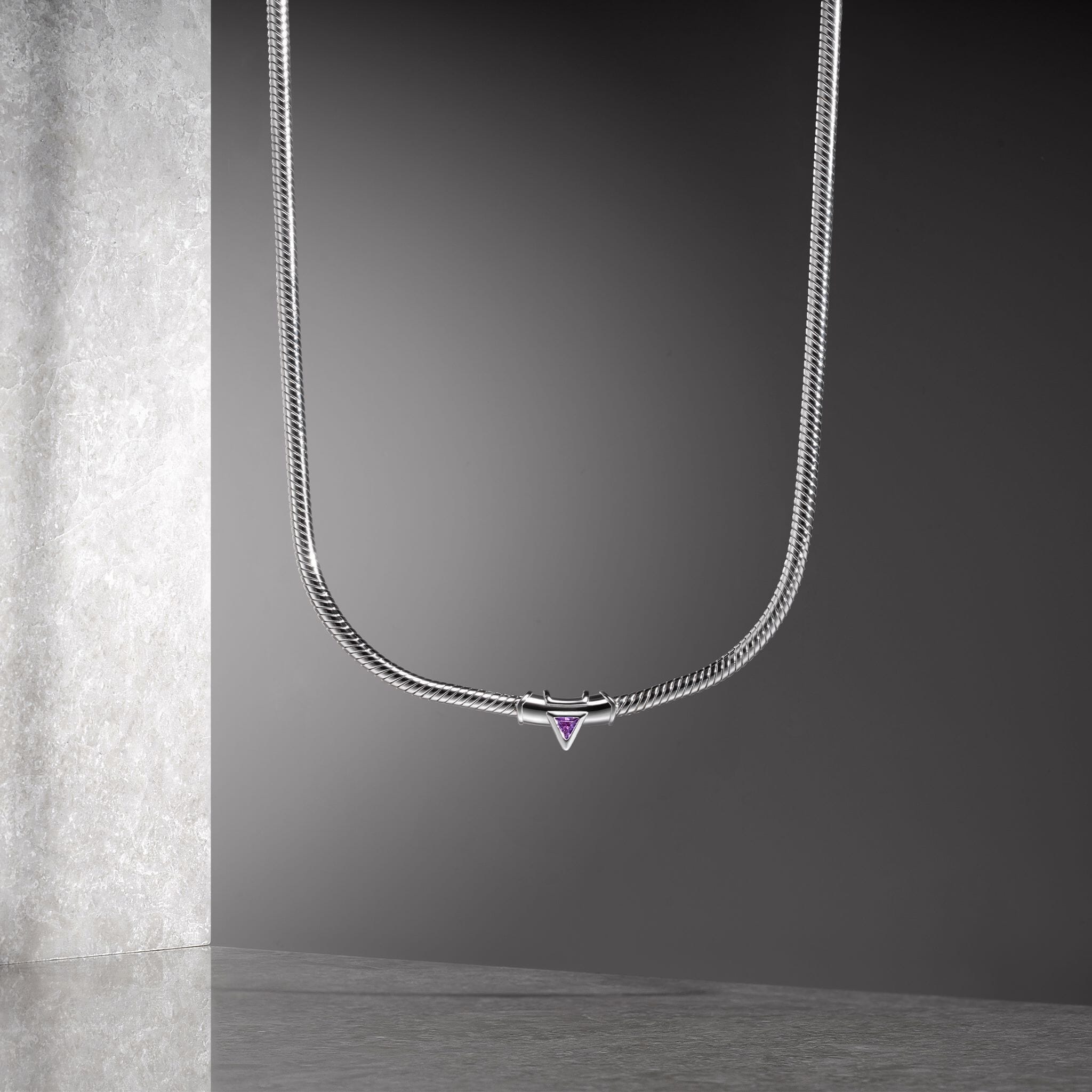 Trinity Serpent Necklace Amethyst Necklaces AWNL 