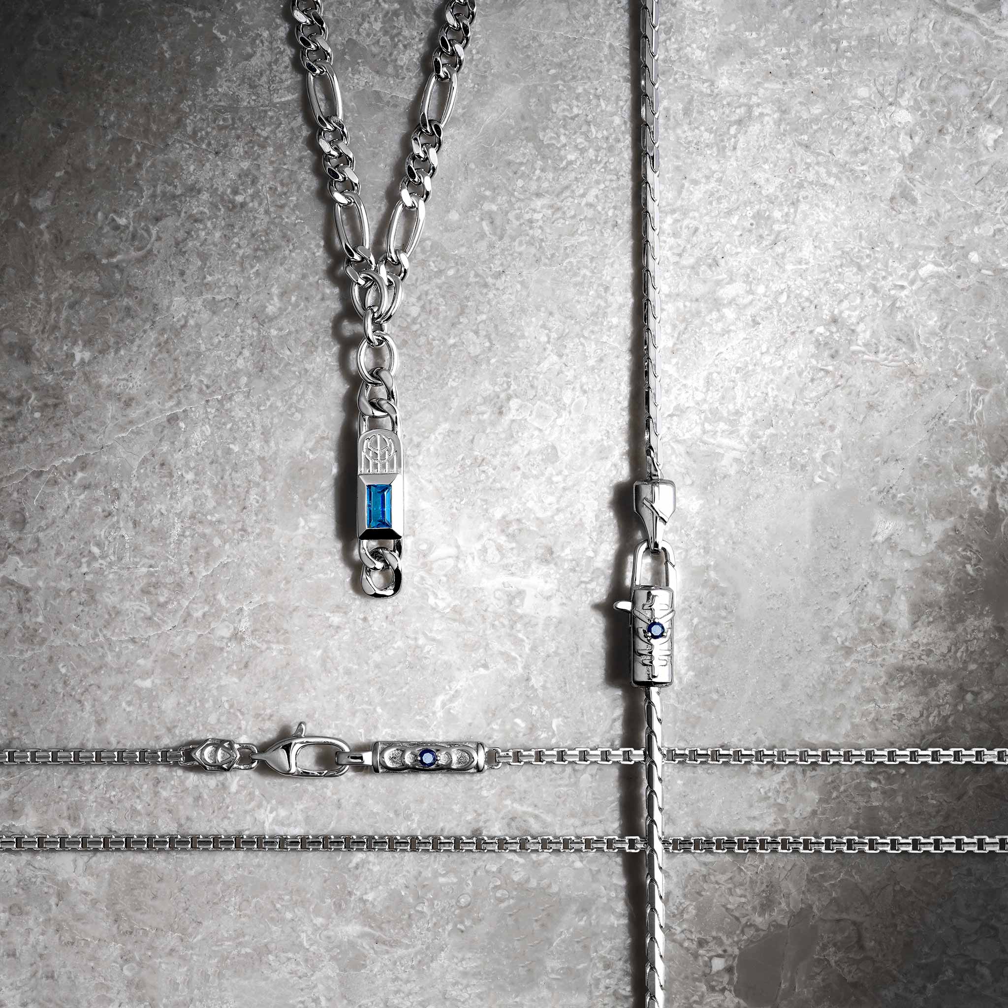 Bind Rune Franco Necklace Sapphire Necklaces AWNL 