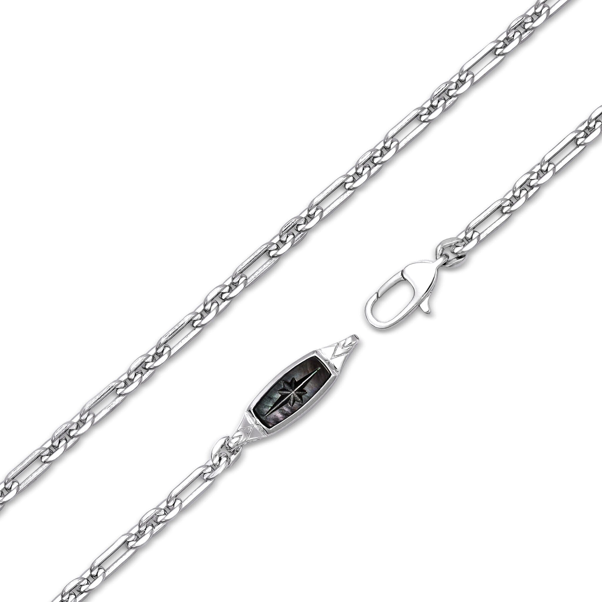 Black Mother Of Pearl Compass Necklace Necklaces AWNL 