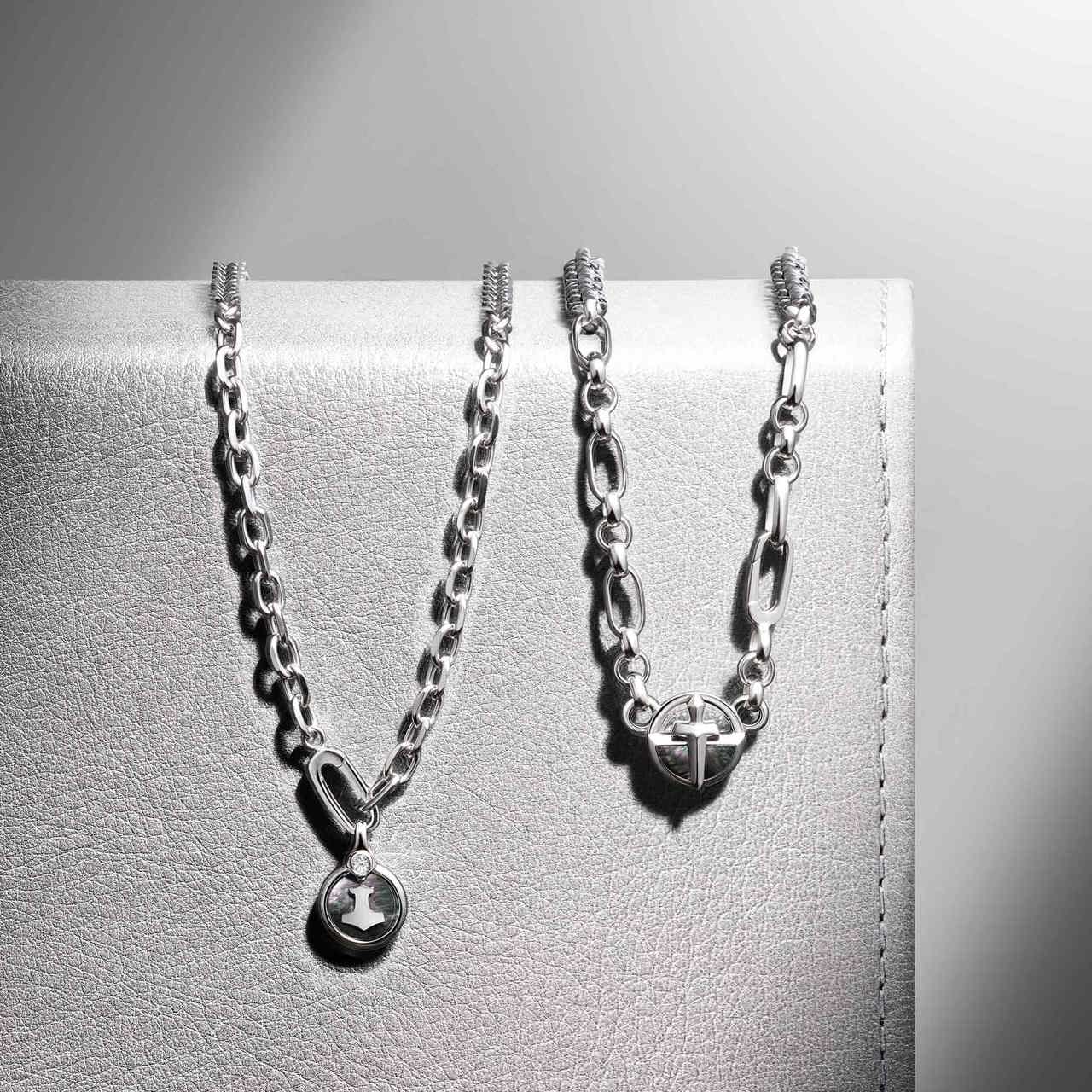 Black Mother Of Pearl Mjolnir Necklace Necklaces AWNL 