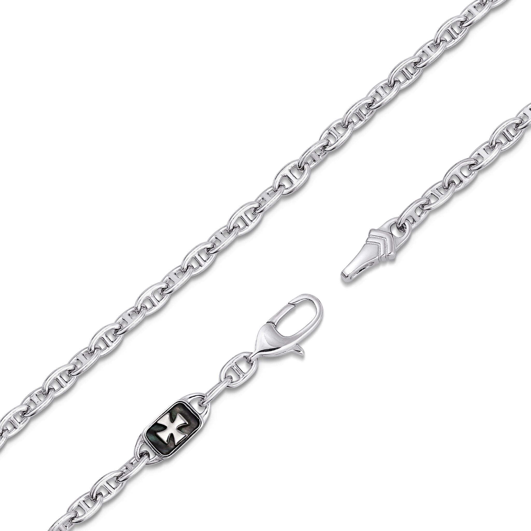 Black Mother Of Pearl Sigma Cross Necklace Necklaces AWNL 