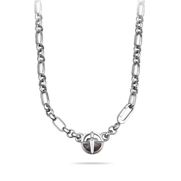 Black Mother of Pearl War God’s Blade Necklace
