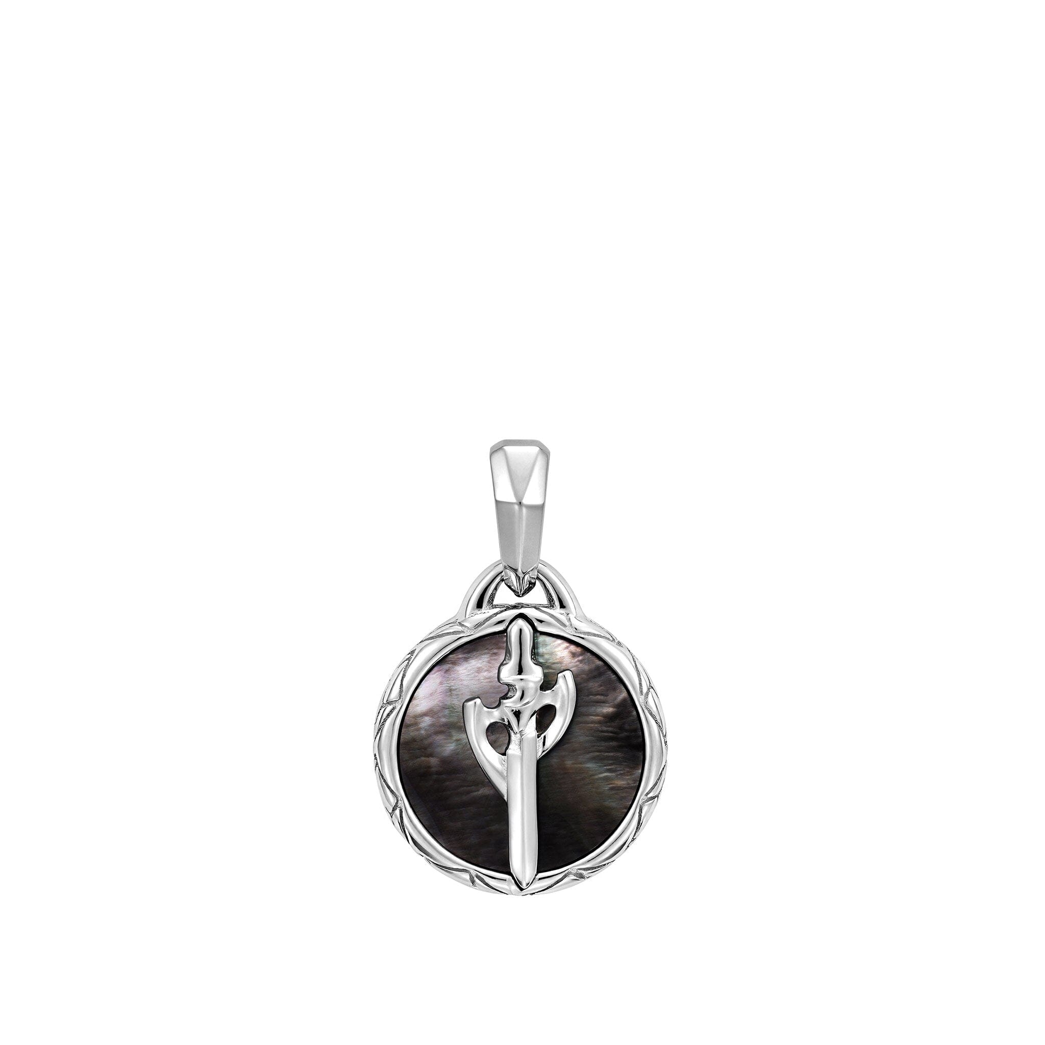 Black Mother Of Pearl Warrior’s Sword Necklace Necklaces AWNL 