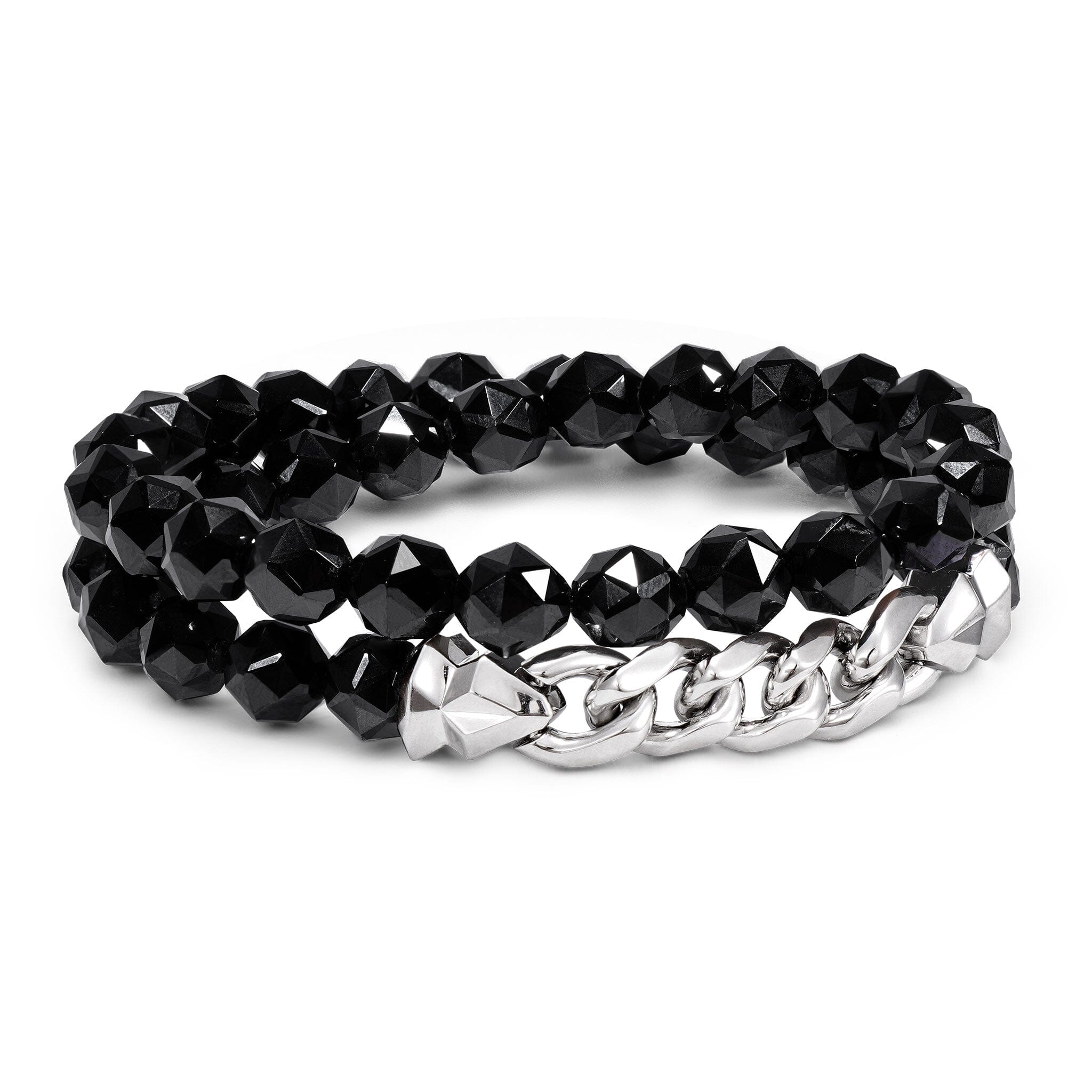 Black Spinel Double Wrap Bracelet for Men | AWNL Stockholm