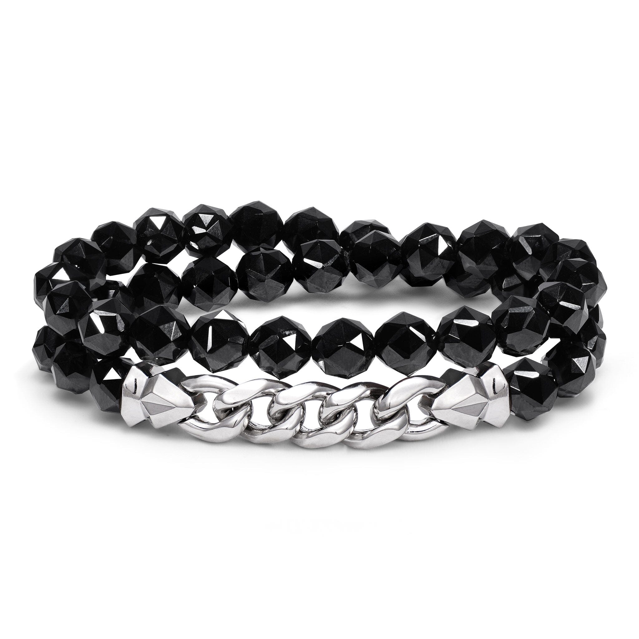Black Spinel Double Wrap Bracelet Bracelets AWNL S 