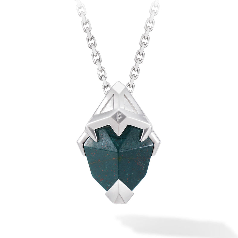 Bloodstone Viking Heart Necklace