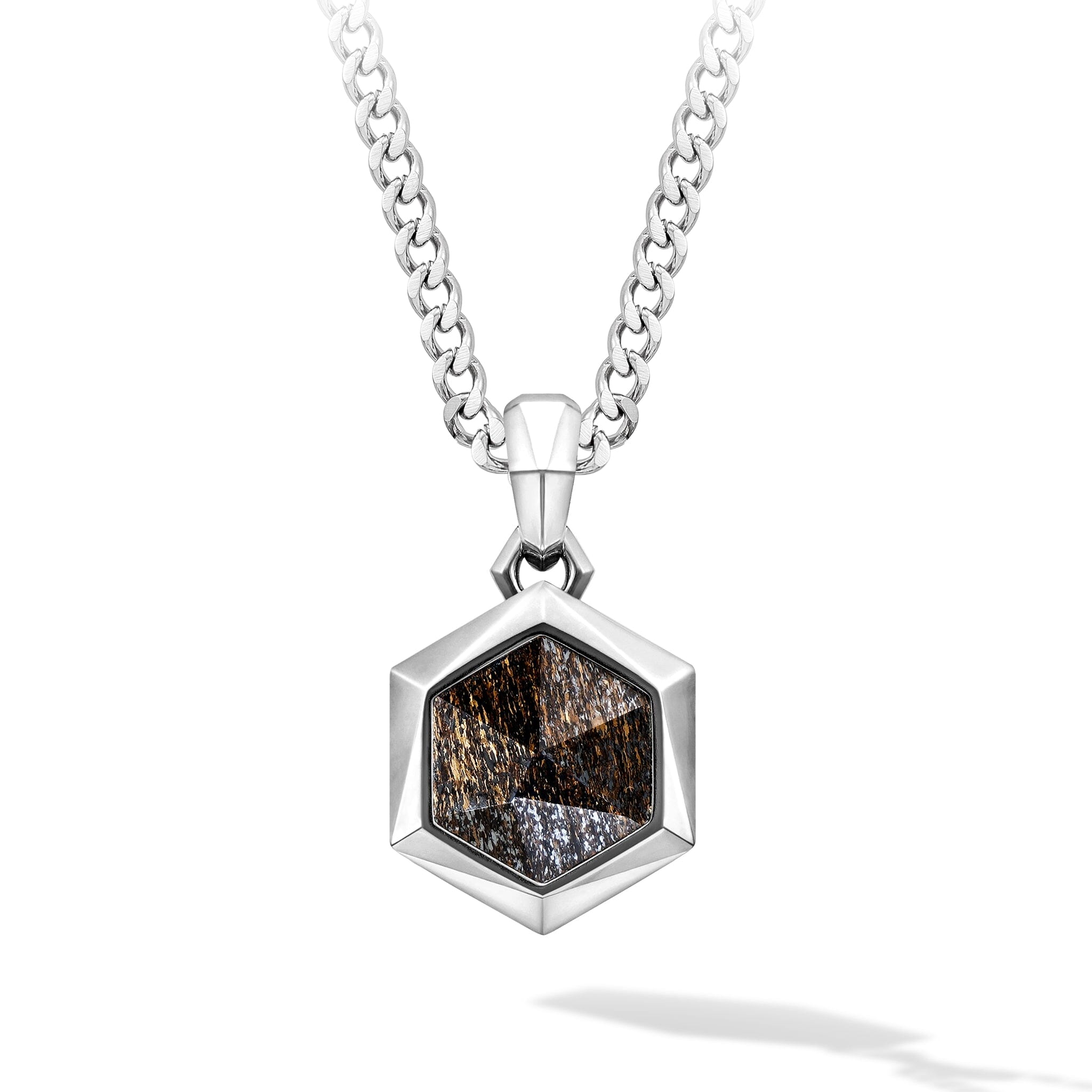 Bronzite Hexa Pendant Necklace Necklaces AWNL 
