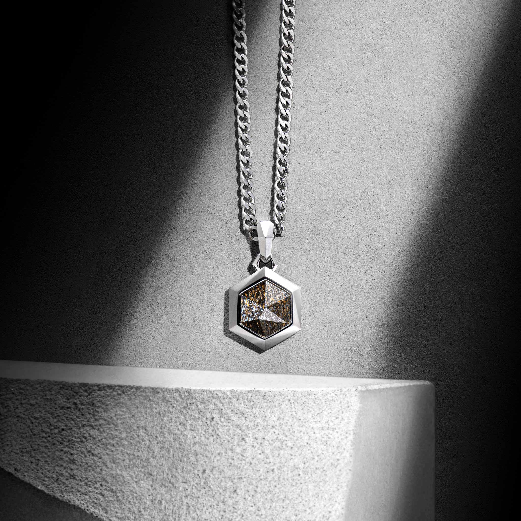 Bronzite Hexagonal Necklace Necklaces AWNL 