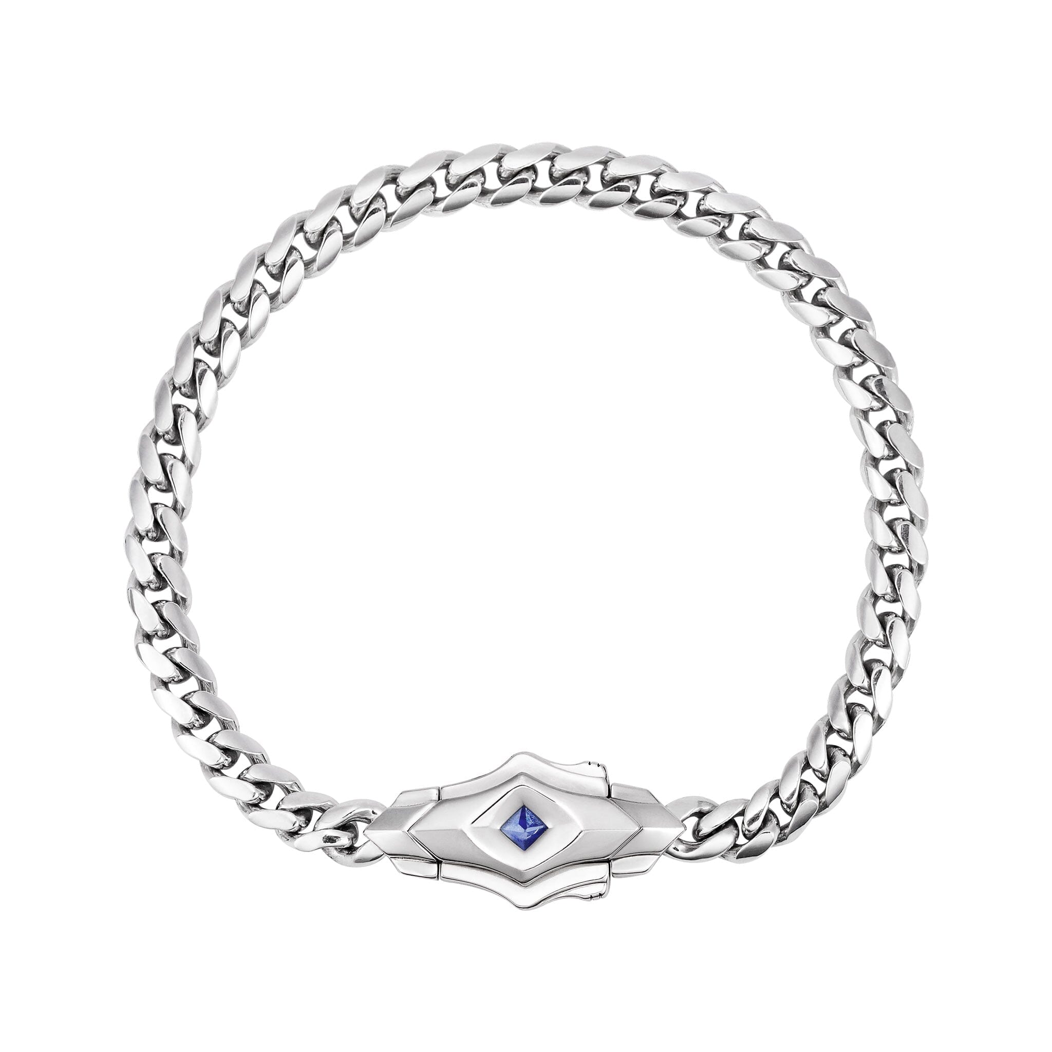 Ceylon Sapphire Link Chain Bracelet Bracelets AWNL 