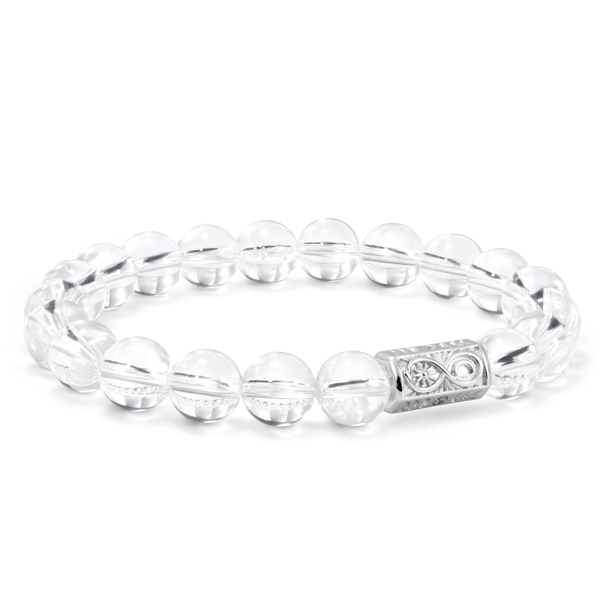 Clear Quartz Beaded Stretch Bracelet for Men | AWNL Stockholm
