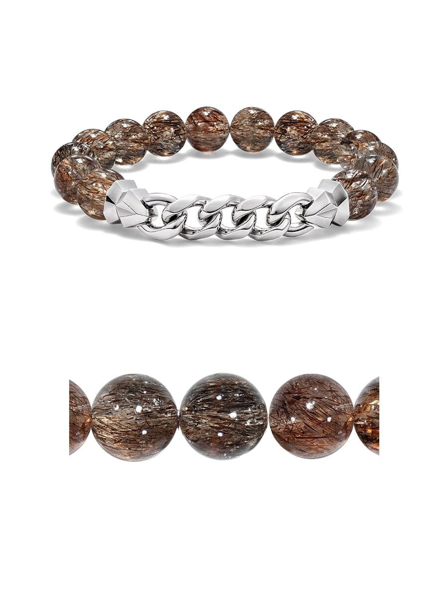 Curb Chain Bracelet Copper Rutilated Quartz
