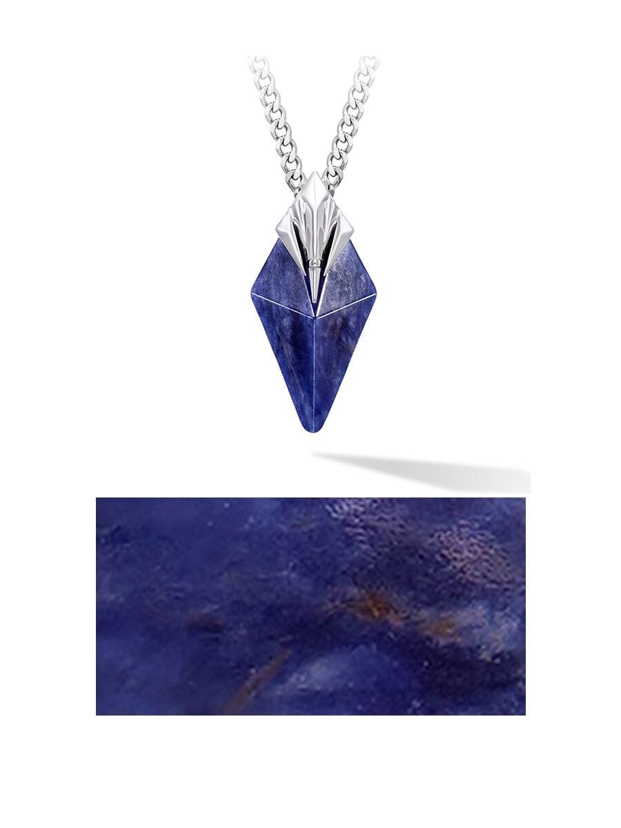 Sodalite Poseidon Trident Necklace for Men | AWNL Stockholm