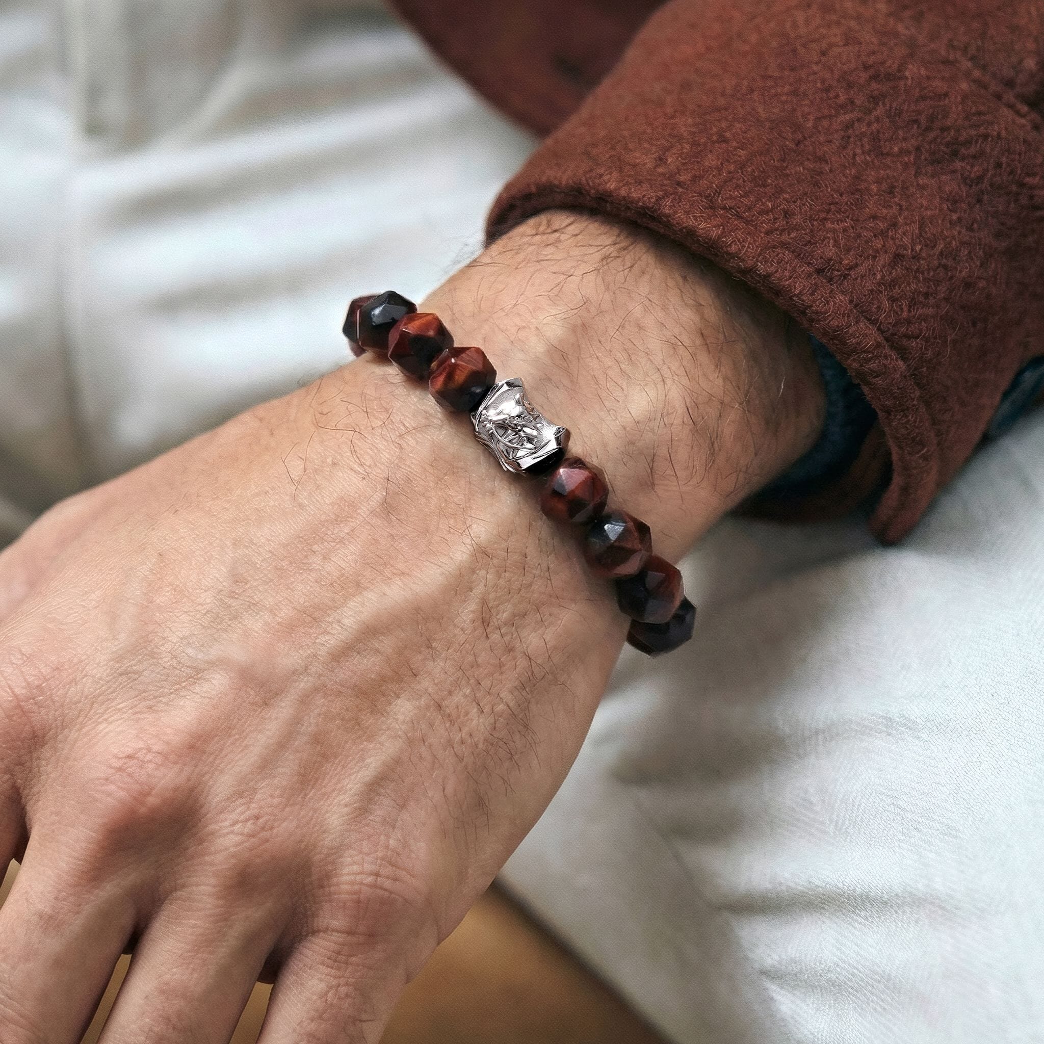 Sleipnir Bracelet Red Tiger Eye Bracelets AWNL 