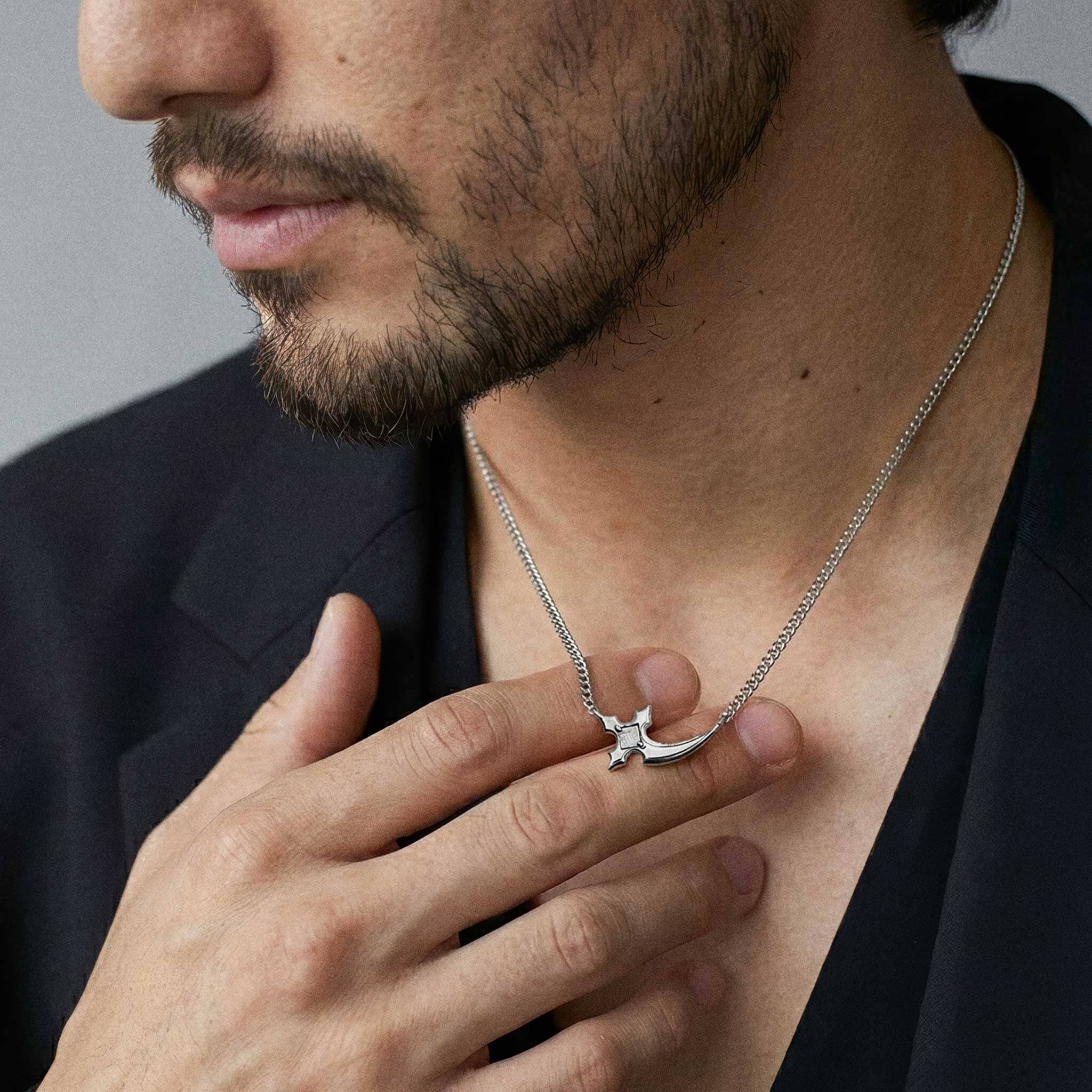 Dagger Axe Curb Necklace Meteorite Necklaces AWNL 