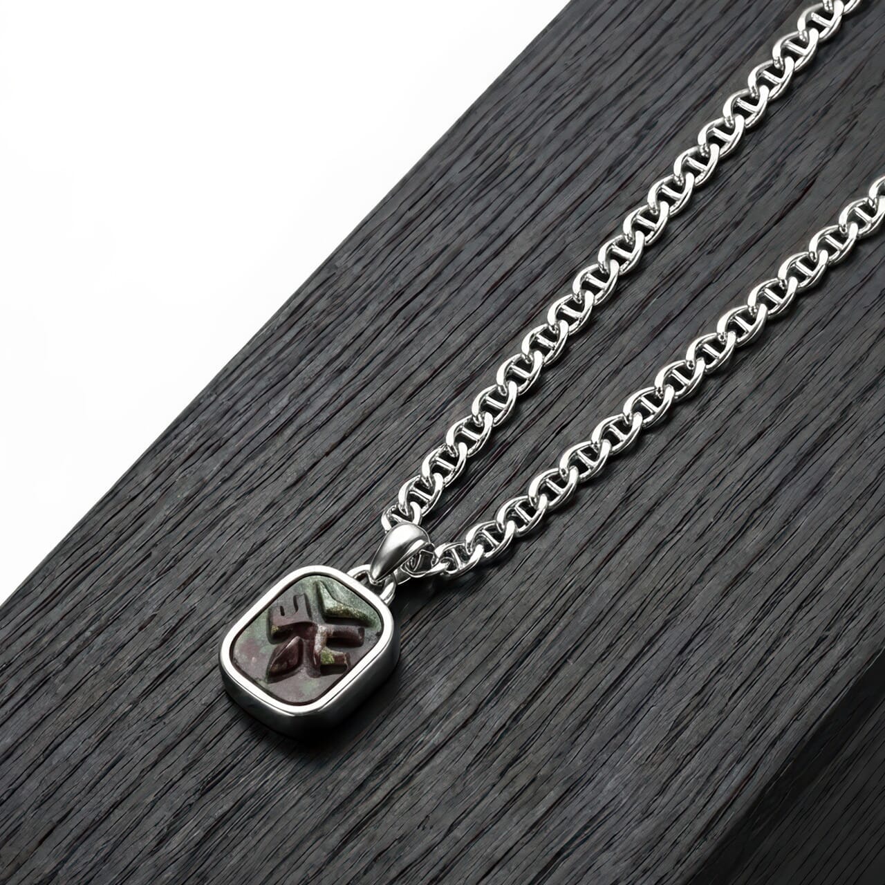 Dragon Blood Jasper Geometric Owl Necklace Necklaces AWNL 