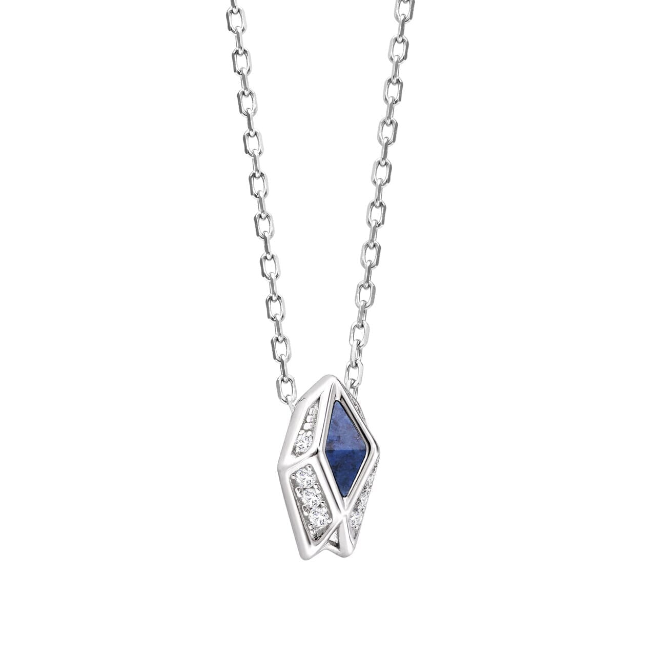 Dumortierite CZ Diamonds Celestium Mini Necklace Necklaces AWNL 