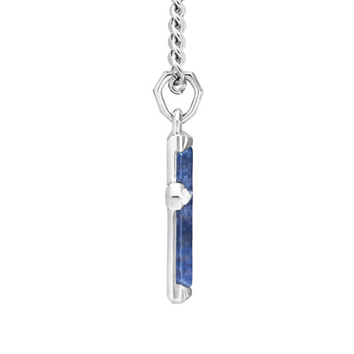 Dumortierite Seagleam Cross Necklace Necklaces AWNL 