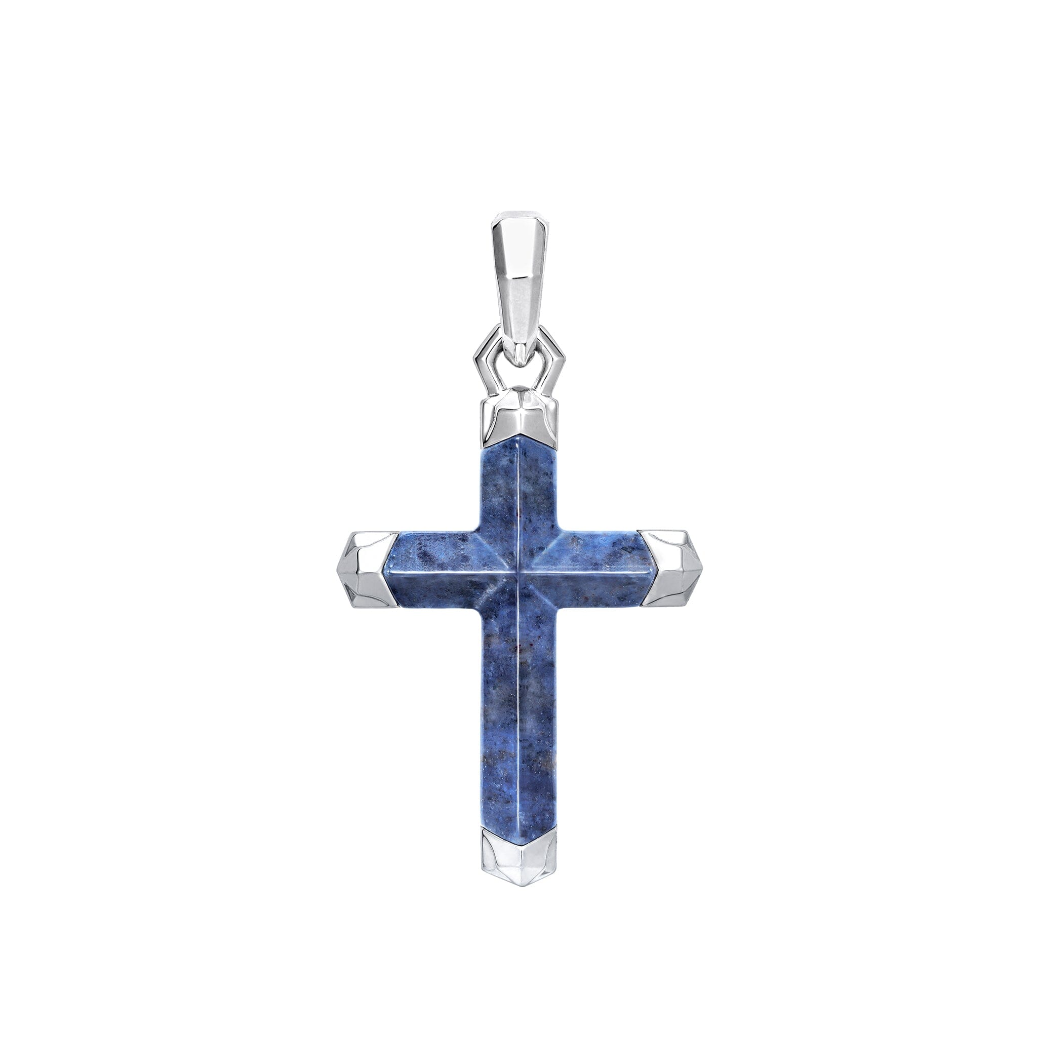 Dumortierite Seagleam Cross Necklace Necklaces AWNL 