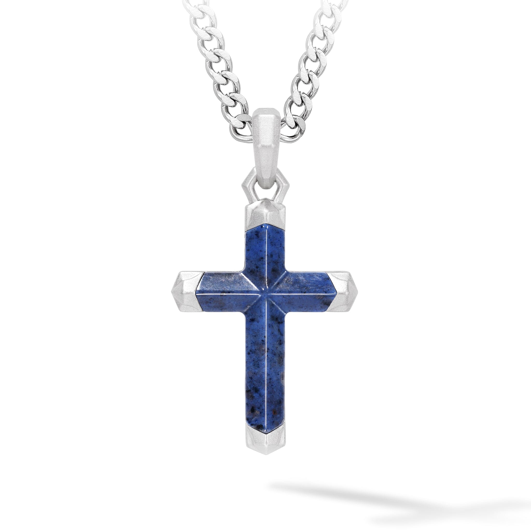 Dumortierite Seagleam Cross Necklace Necklaces AWNL 