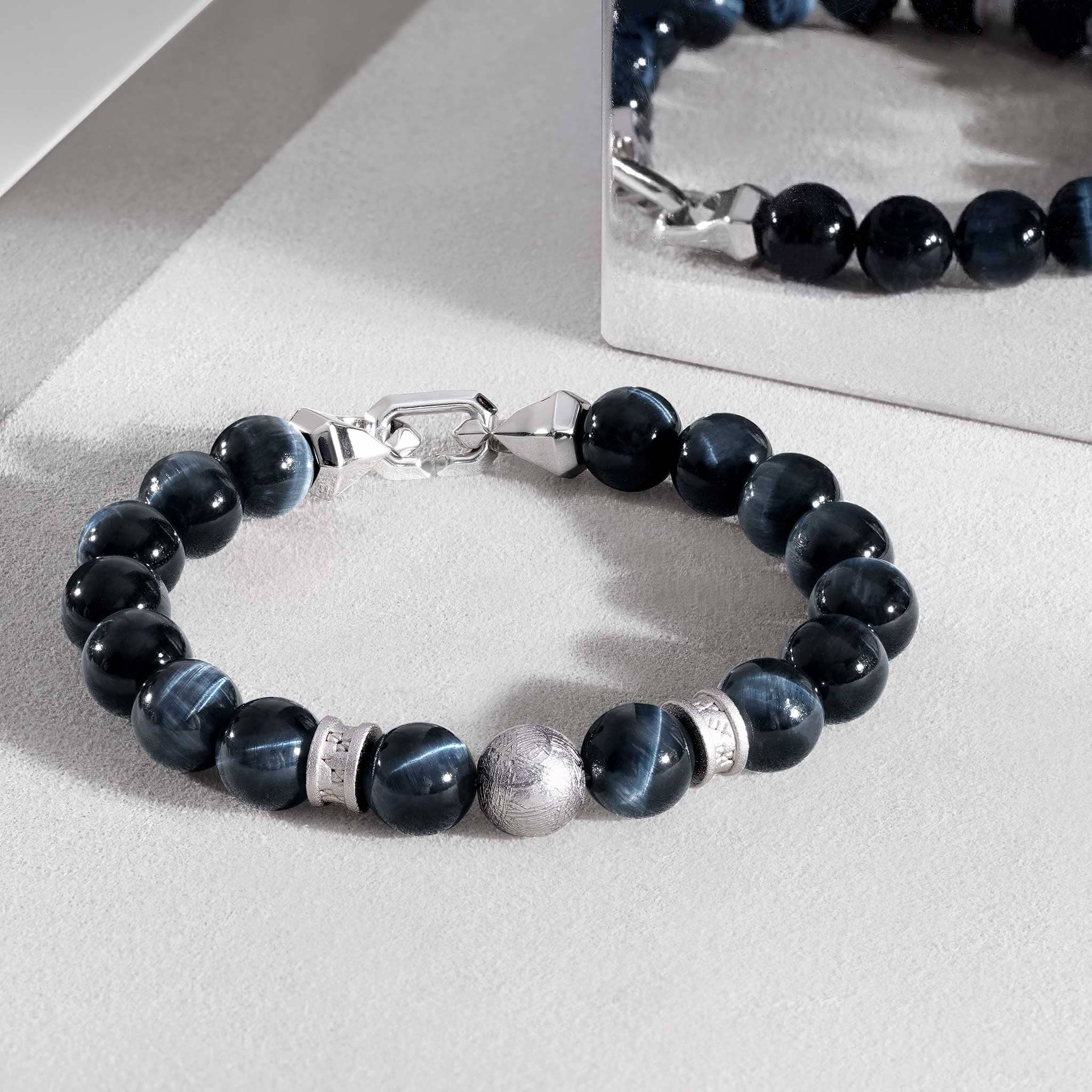 Flex-Lock Rune Bracelet Meteorite & Hawk Eye /M Bracelets AWNL 