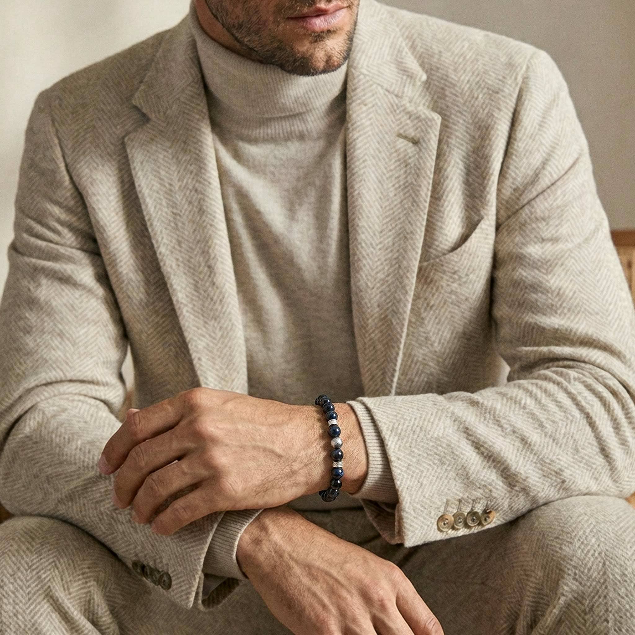 Flex-Lock Rune Bracelet Meteorite & Hawk Eye /M Bracelets AWNL 