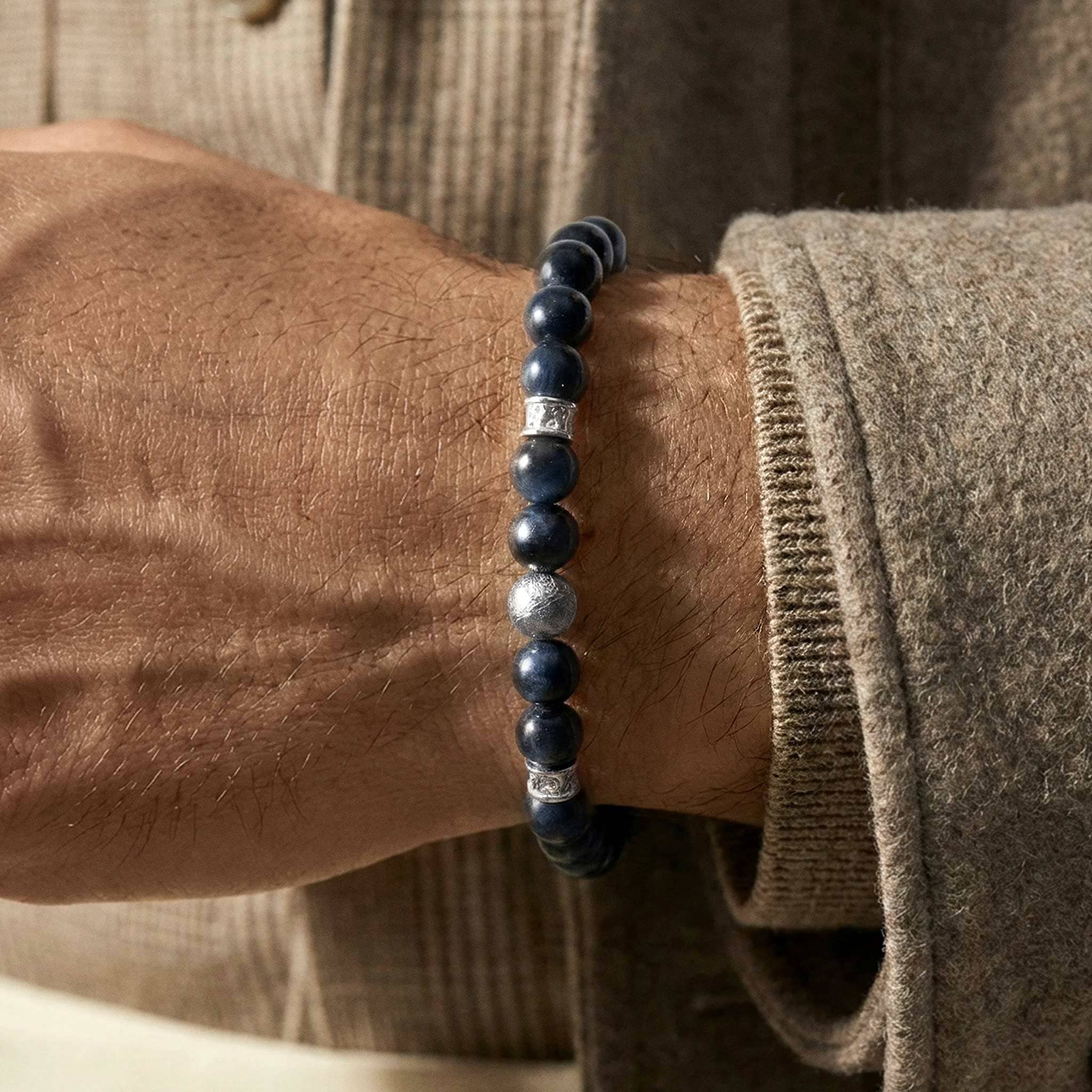 Flex-Lock Rune Bracelet Meteorite & Hawk Eye /S Bracelets AWNL 