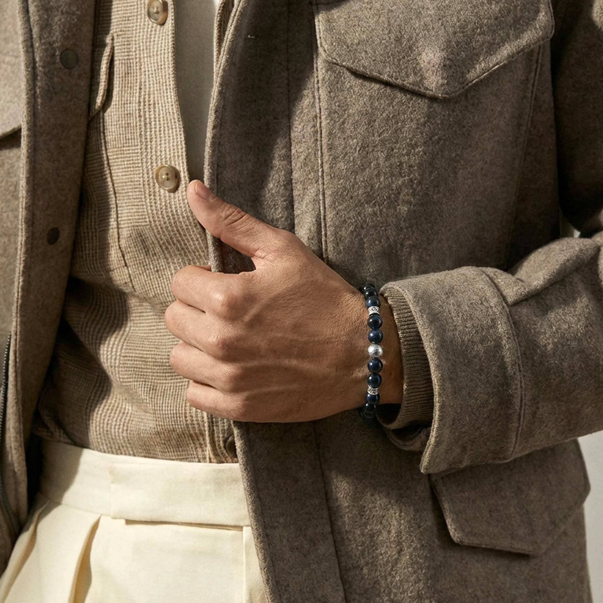 Flex-Lock Rune Bracelet Meteorite & Hawk Eye /S Bracelets AWNL 