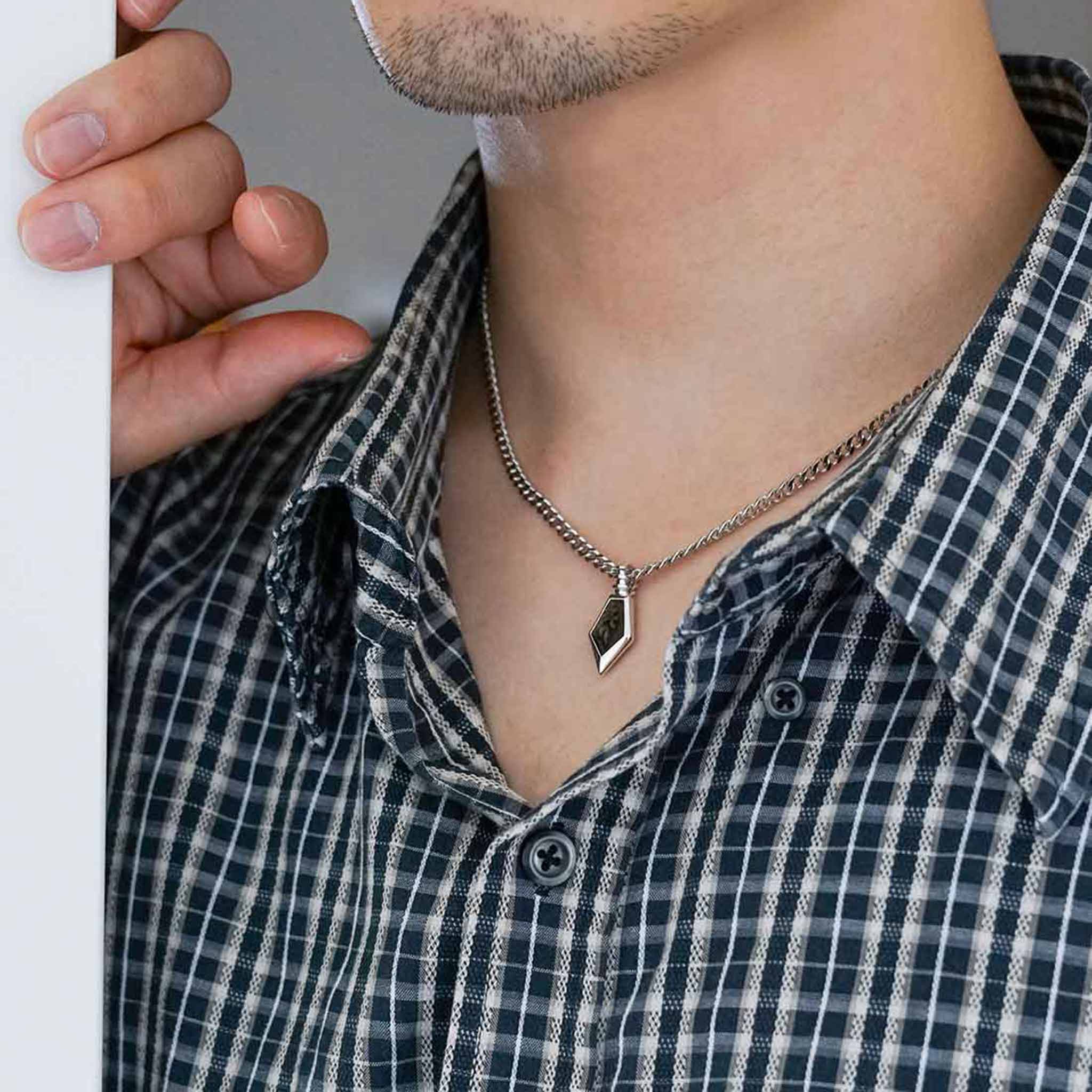 Golden Obsidian Beej Mantra Mini Necklace for Men | AWNL Stockholm
