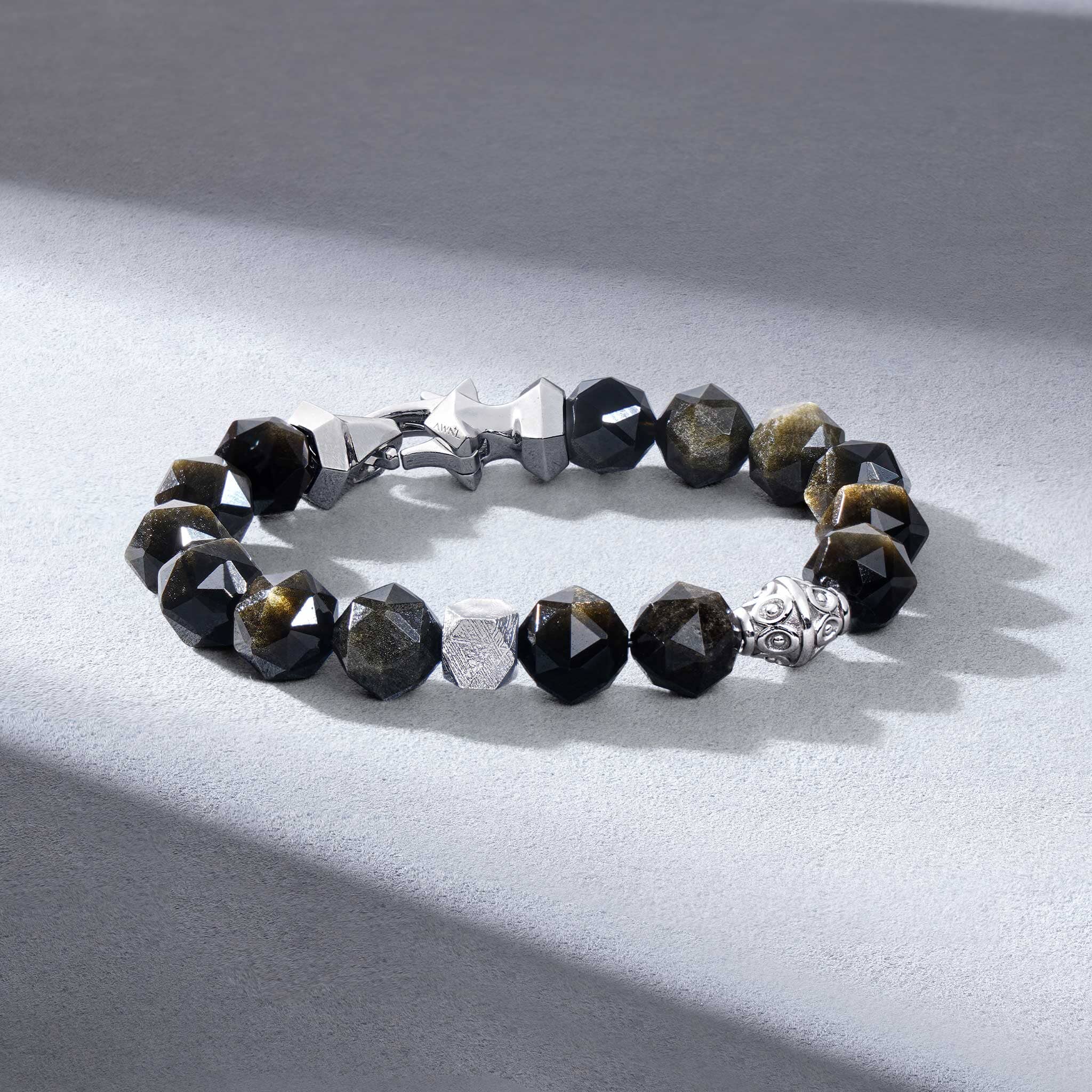 Golden Obsidian & Meteorite Anchor Bracelet Bracelets AWNL 