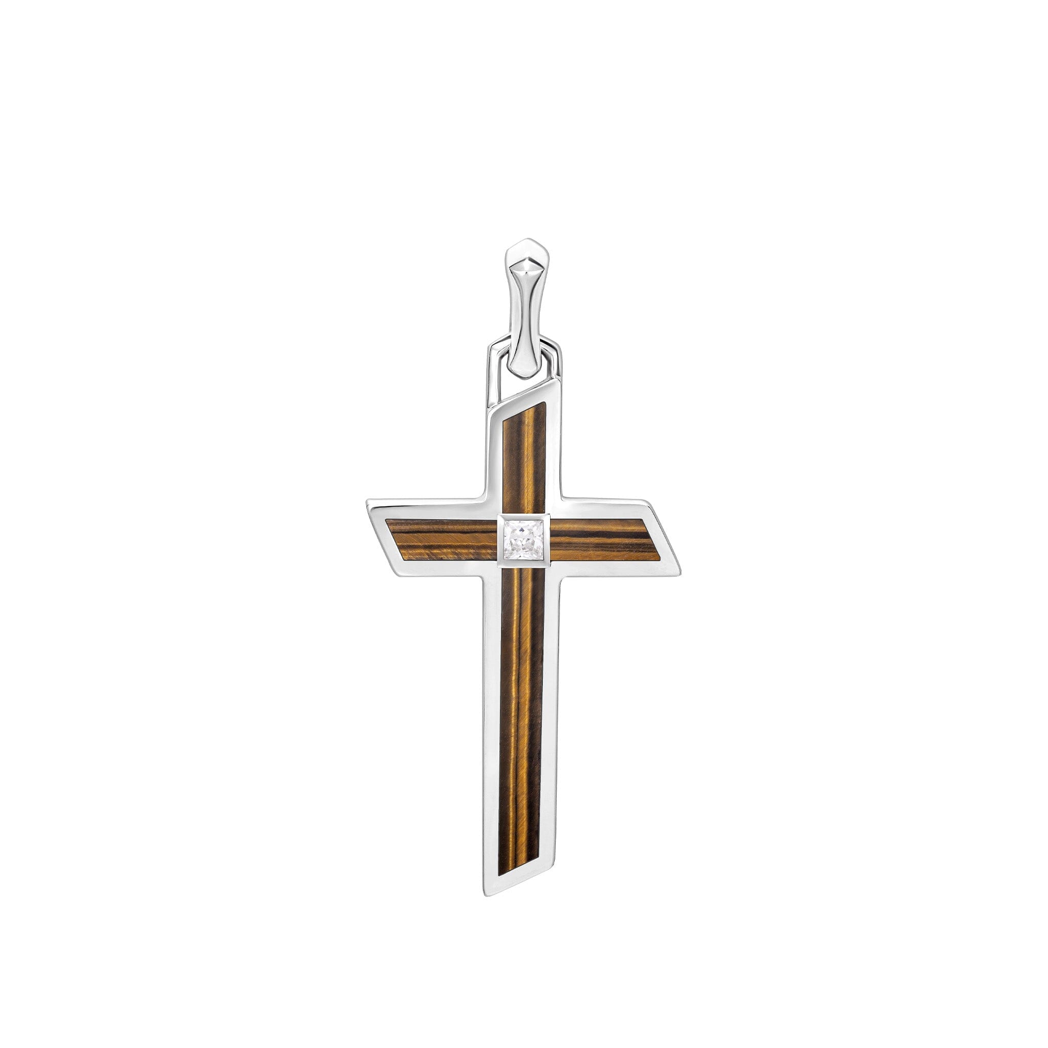 Golden Tiger Eye Edgecast Cross Necklace Necklaces AWNL Pendant 