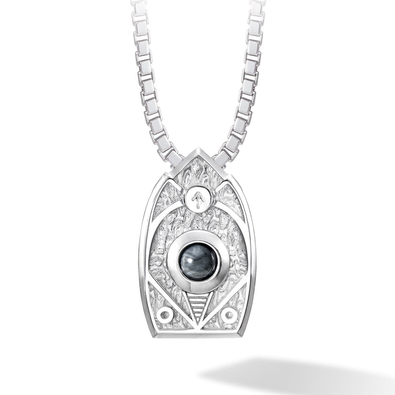 Grey Hawk Eye Tiwaz Moving Ball Necklace