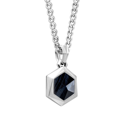 Hawk Eye Hexa Pendant Necklace Necklaces AWNL 
