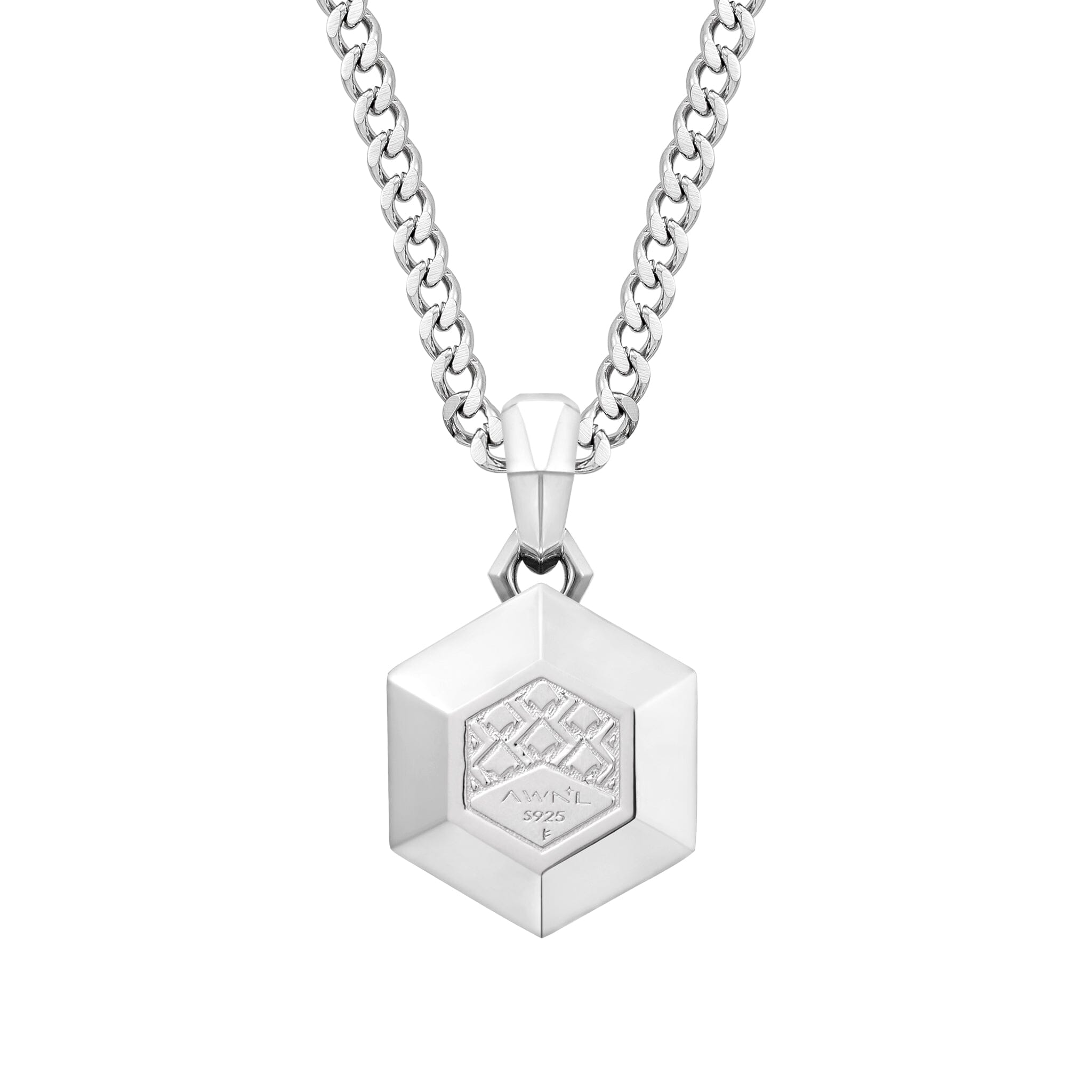 Hawk Eye Hexagonal Gemstone Pendant Necklace for Men | AWNL