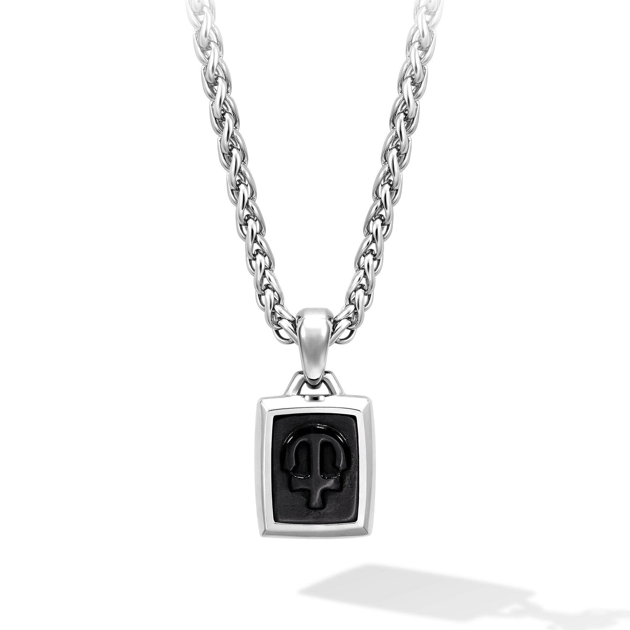 Silver Chain Necklace with Hawk's Eye Pendant for Men | AWNL Stockholm