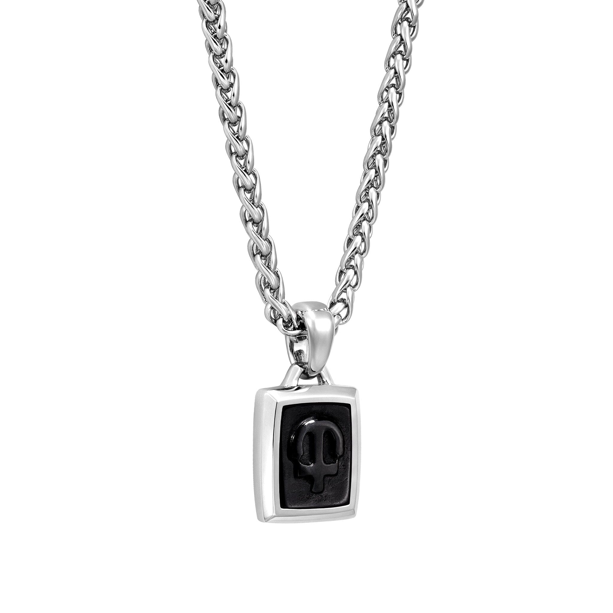 Silver Chain Necklace with Hawk's Eye Pendant for Men | AWNL Stockholm