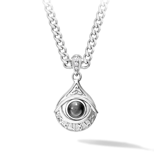 Grey Hawk's Eye LUMI Rune Necklace