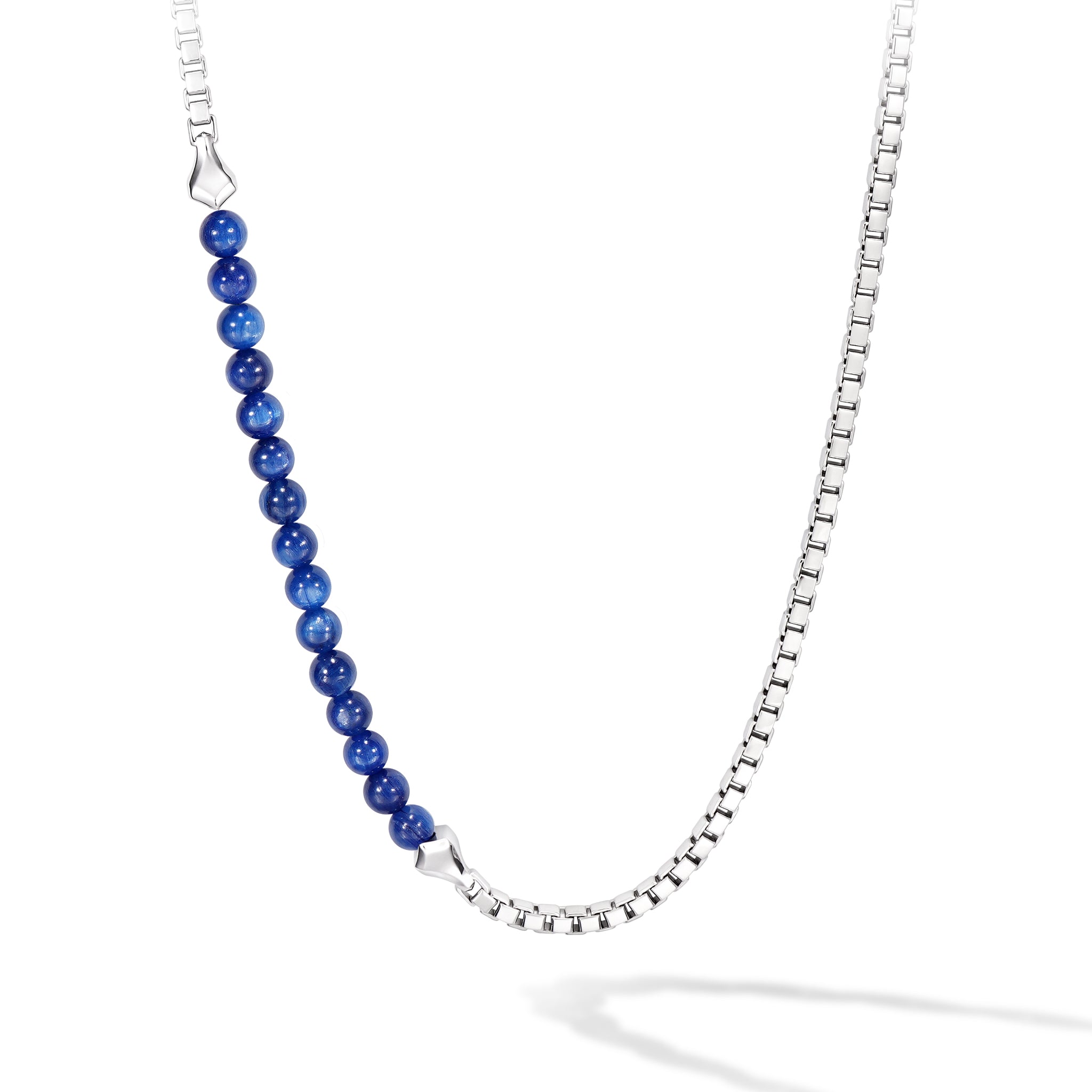 Kyanite Silver Box Chain Necklace