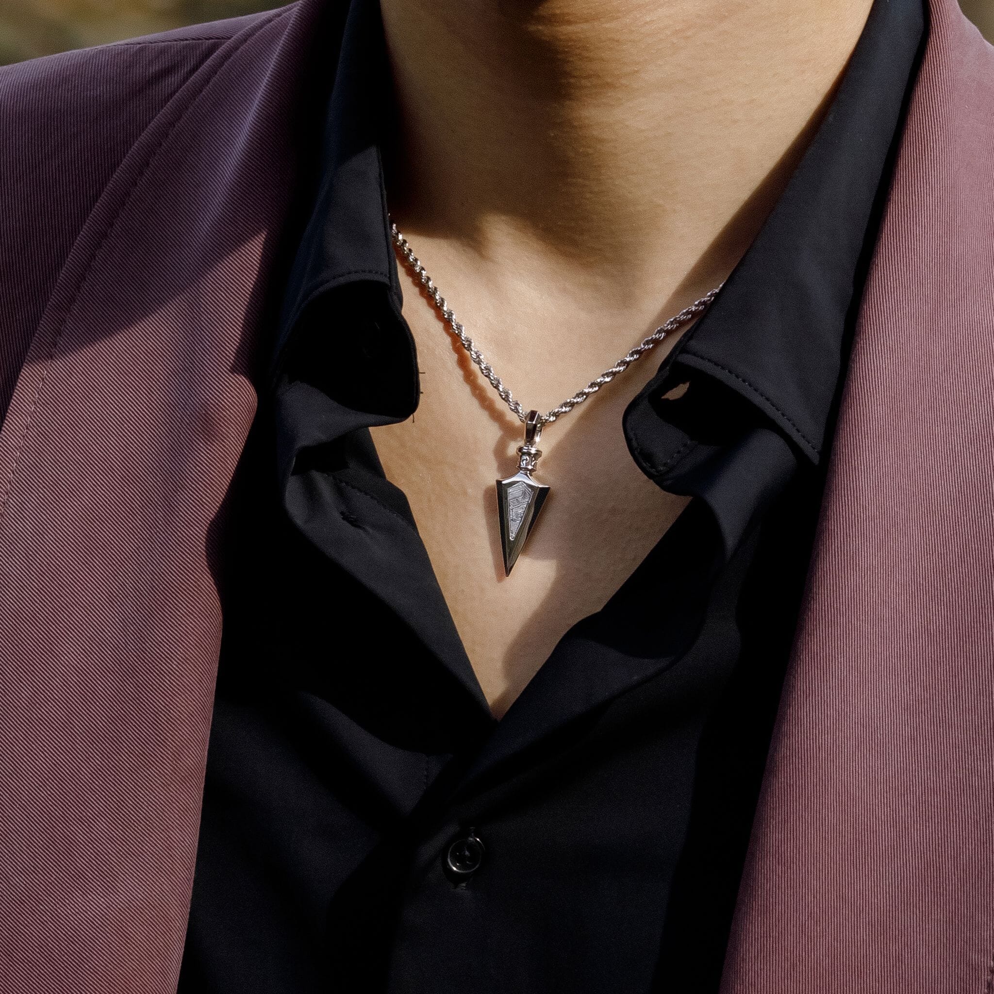 Rune Arrowhead Necklace Meteorite Necklaces AWNL 