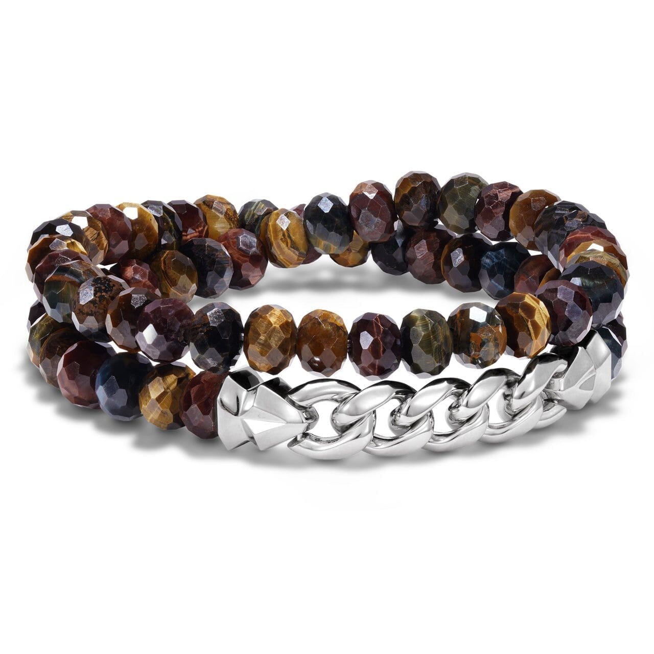 Multicolored Tiger Eye Double Wrap Bracelet Bracelets AWNL 
