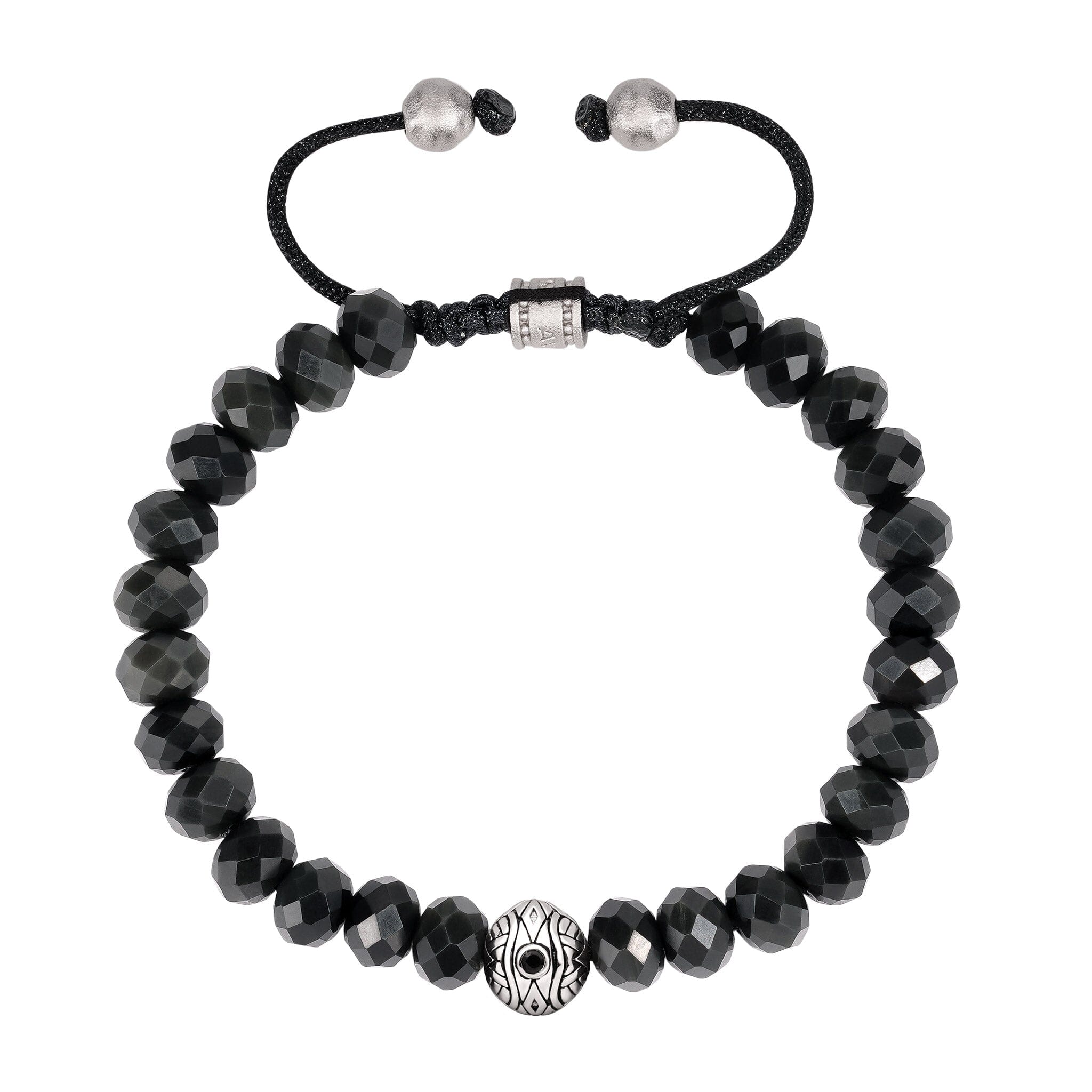 Obsidian Evil Eye Macrame Bracelet Bracelets AWNL 