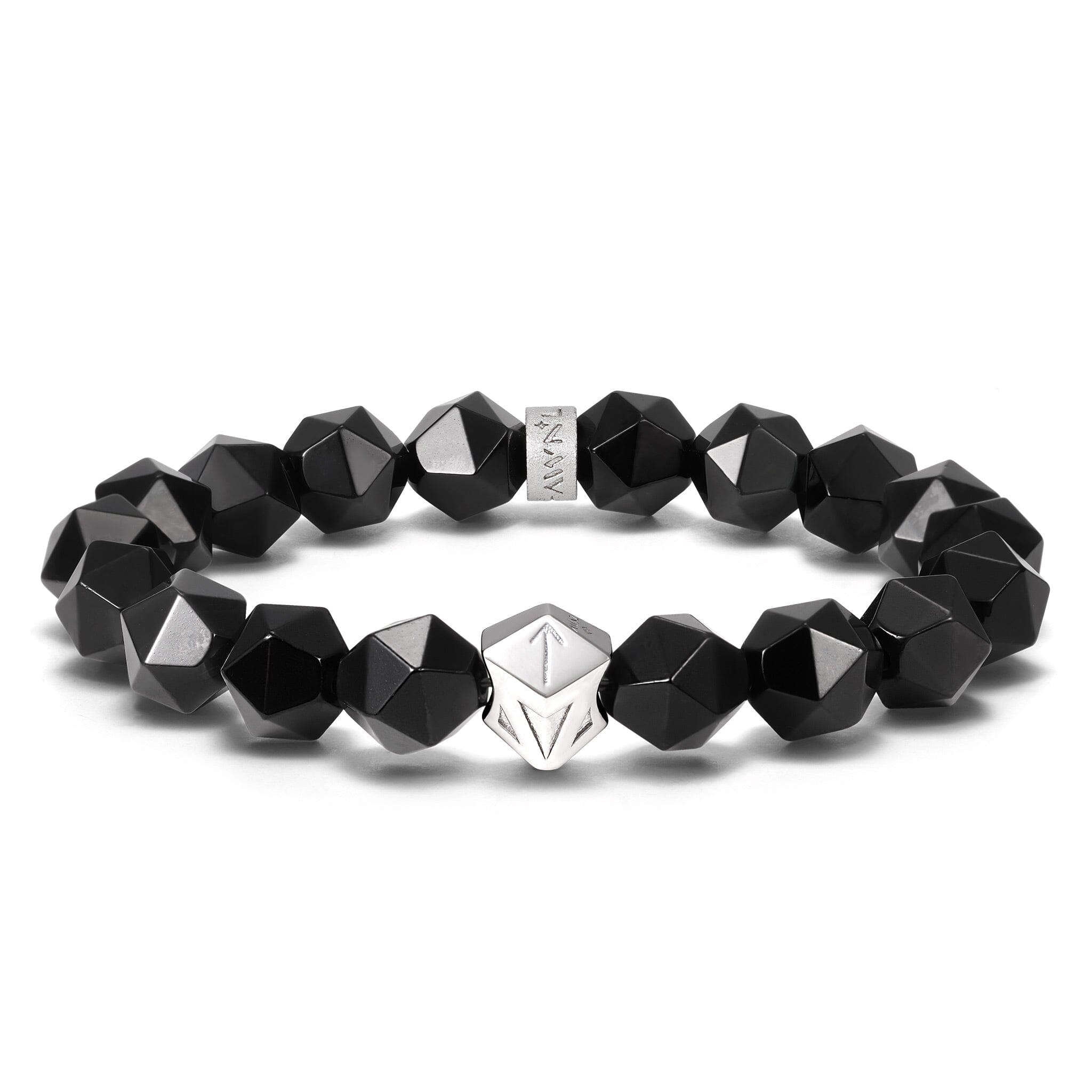 Nuummite Wealth Prosperity Runes Beaded Bracelet for Men | AWNL