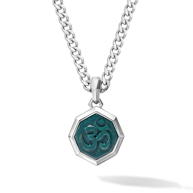 Bloodstone Om Sanskrit Necklace