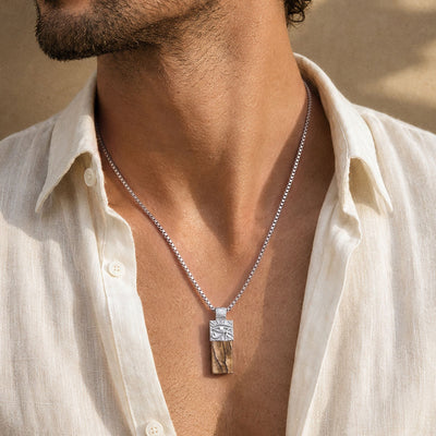 Horus Eye Tag Necklace Picture Jasper Necklaces AWNL 