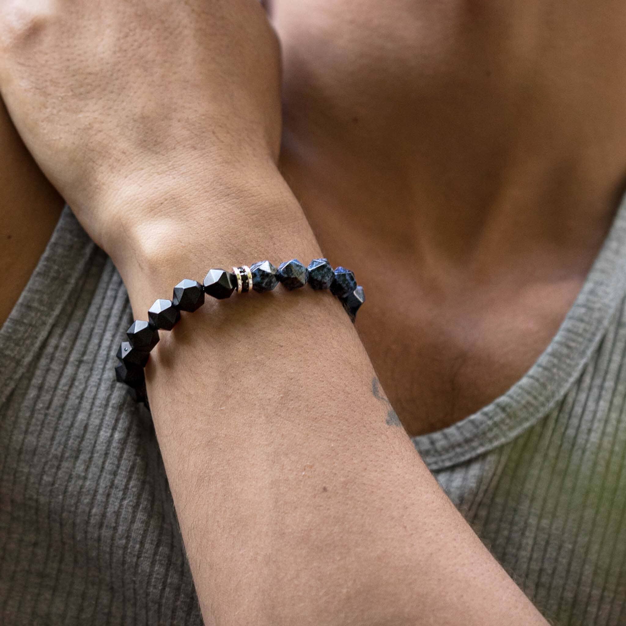 Poseidon Bracelet Onyx & Dumortierite Bracelets AWNL 