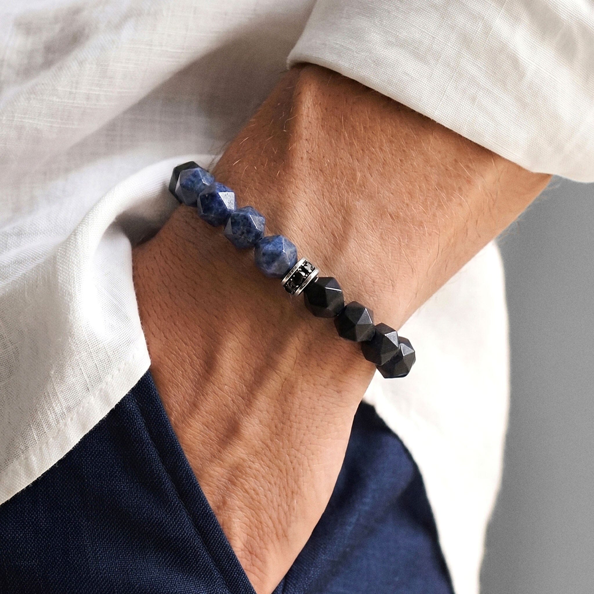 Poseidon Bracelet Onyx & Dumortierite Bracelets AWNL 