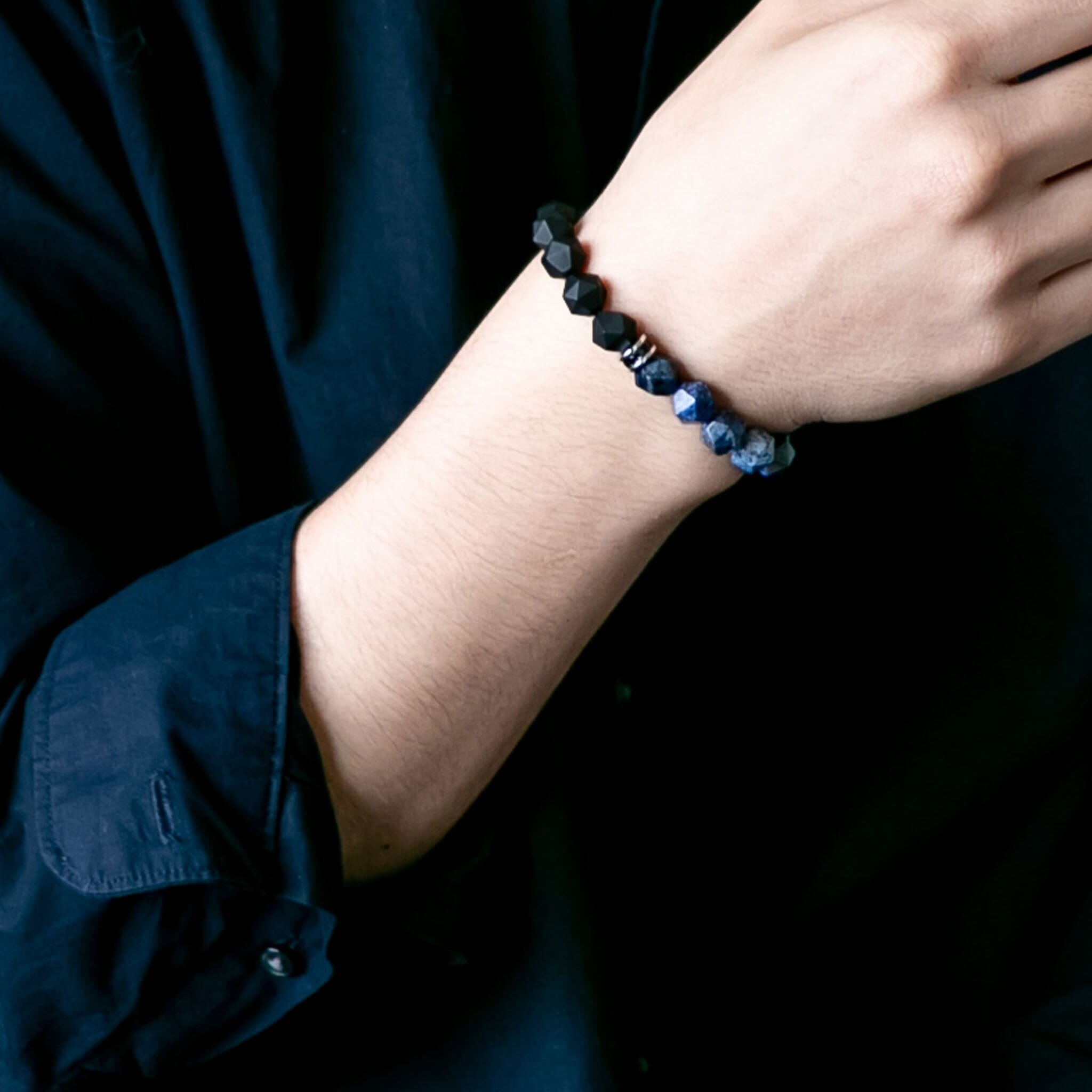 Poseidon Bracelet Onyx & Dumortierite Bracelets AWNL 